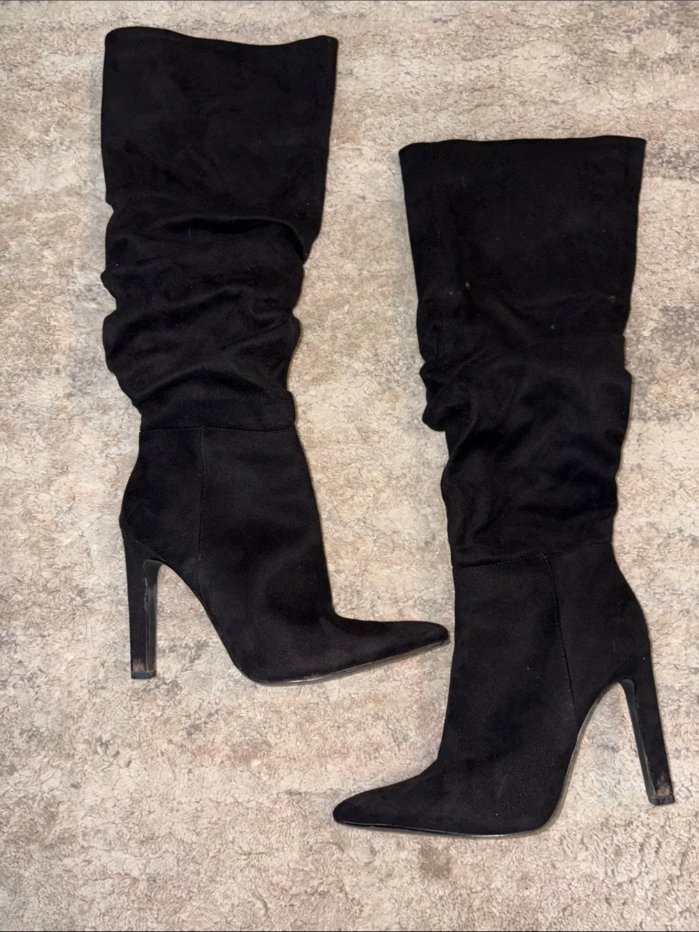 OFFERS! Black Over the Knee Pointed Toe Slouch Boots size 8 knee high boots